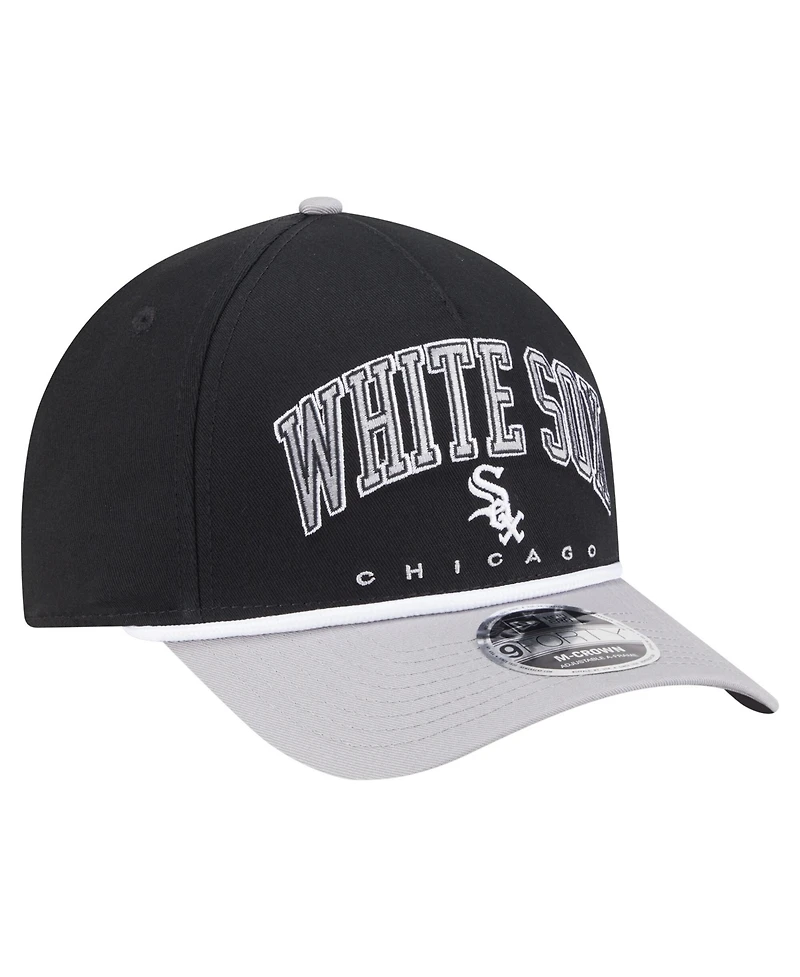 New Era Men's Black, Gray Chicago White Sox Arch 9FORTY A-Frame M-Crown Adjustable Hat
