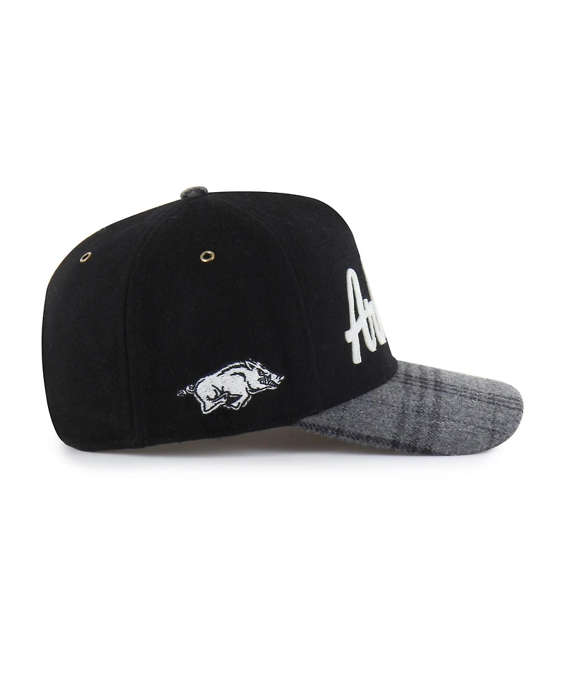 '47 Brand Men's and Women's Black Arkansas Razorbacks Windowpane Plaid Collection Hitch Adjustable Hat