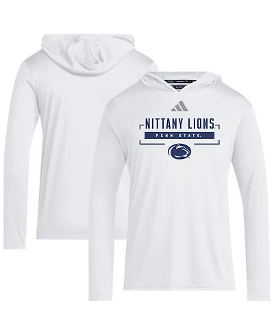 Adidas Men's White Penn State Nittany Lions D4T Long Sleeve Hooded T-Shirt