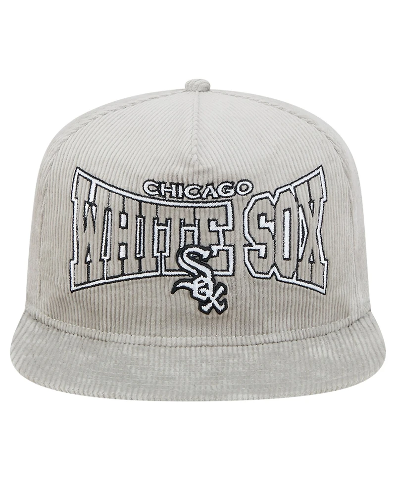 New Era Men's Gray Chicago White Sox Corduroy Golfer Snapback Hat