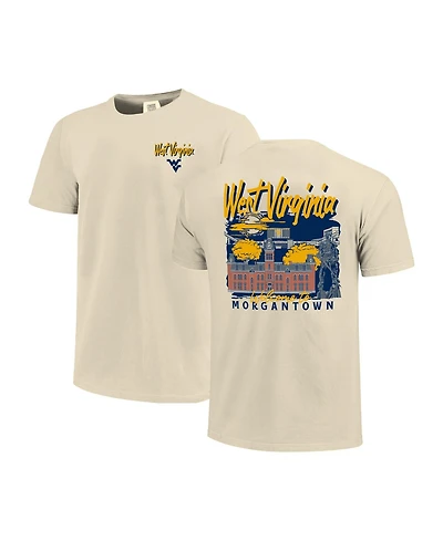 Image One Men's Natural West Virginia Mountaineers Comfort Colors Hand-Drawn Campus Stack T-Shirt