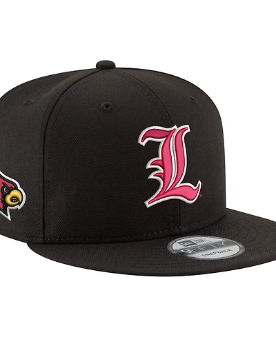 New Era Men's Black Louisville Cardinals Team 9FIFTY Snapback Hat
