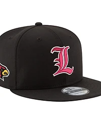 New Era Men's Black Louisville Cardinals Team 9FIFTY Snapback Hat