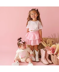 Sweet Wink Toddler Girls 2T-4T Bandana Cowgirl Patch Western Short Sleeve T-Shirt