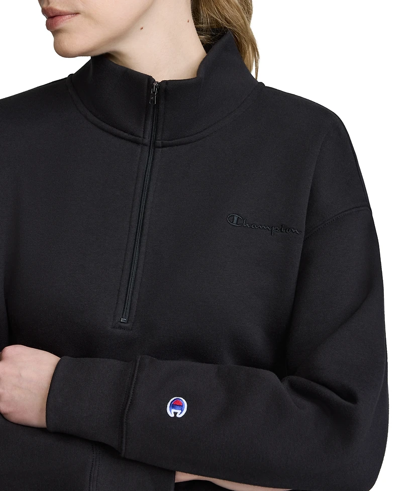 Champion Women's Fleece Mock Neck Quarter-Zip Sweatshirt