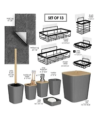 Clara Clark Modern Complete Bathroom Decor and Accessory Set with Bath Rugs and Shower Caddy Set