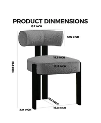 homfan Modern Boucle Upholstered Dining Chairs Set of 6/8, Ergonomic Curved Back, Comfortable Rubber Wood Legs, Multiple Set Options, For Dining Room