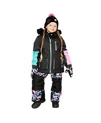 Deux par Toddler Girl (2T- 5T) Two Piece Play Snowsuit Colorblock with Heart Print Pants
