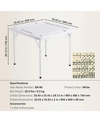 Vevor Mahjong Table 4 Player Folding Card Table and 4 Cup Holders Chip Trays