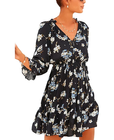 Lascana Women's Ruffle 3/4 Sleeve Dress