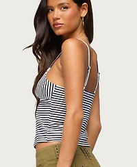 Edikted Women's Emilea V Neck Striped Tank Top
