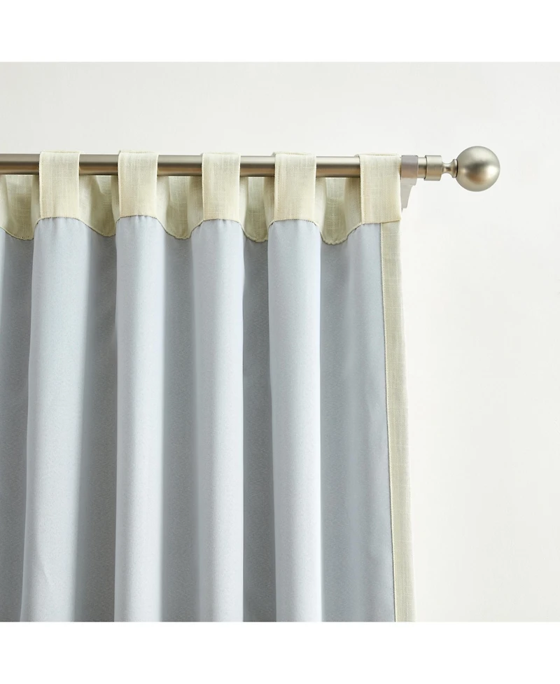 Lenox Serene Linen Blend Blackout Back Tab/Rod Pocket Window Curtain