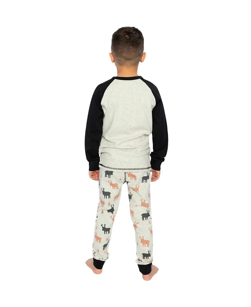 Deux par Little and Big Boy 6-12 Cotton Two Piece Pajama Set Elk Print
