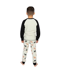 Deux par Little and Big Boy 6-12 Cotton Two Piece Pajama Set Elk Print