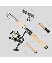 Aofar 6.9FT Carbon Fiber Fishing Rod Reel Combo Kit