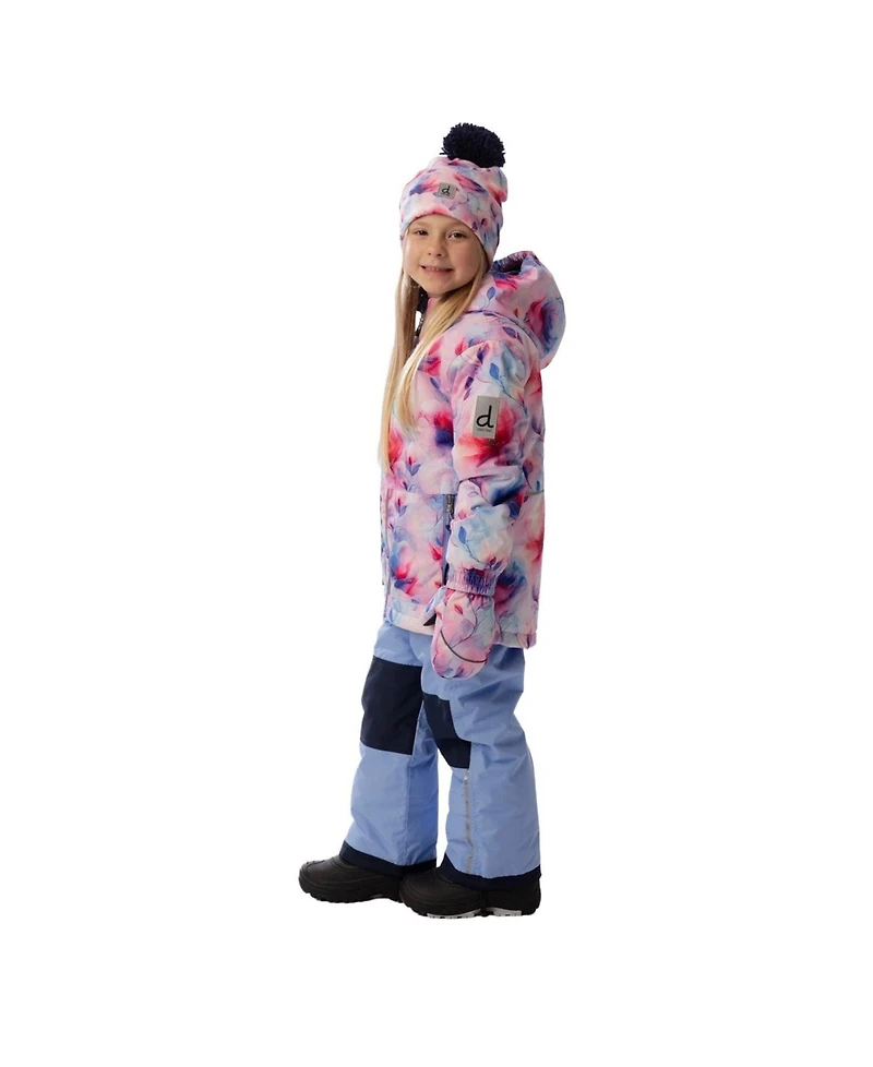 Deux par Deux Little and Big Girl (6-14) Light Weight Two Piece Chill Snowsuit Printed Flowers