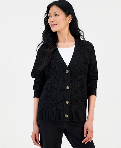 Style & Co Women's Pointelle Boyfriend Cardigan, Macy's Exclusive