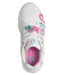 Skechers Little Girls J Goldcrown: Uno Lite - Flutter Hearts Lifestyle Sneakers from Finish Line