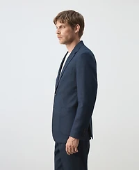 Mango Men's Slim-Fit Striped Linen-Cotton Suit Blazer