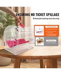 Vevor Acrylic Raffle Drum Lottery Cage Holds 10000 Tickets or 300 Bingo Balls