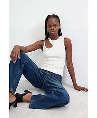 Desigual Women's High-Rise Wide-Leg Jeans