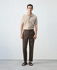 Mango Men's Lyocell-Linen-Blend Suit Pants
