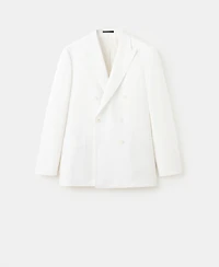 Mango Men's Linen Lyocell Double-Breasted Suit Jacket