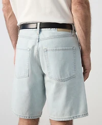 Mango Men's Straight-Fit Denim 8.86" Bermuda Shorts