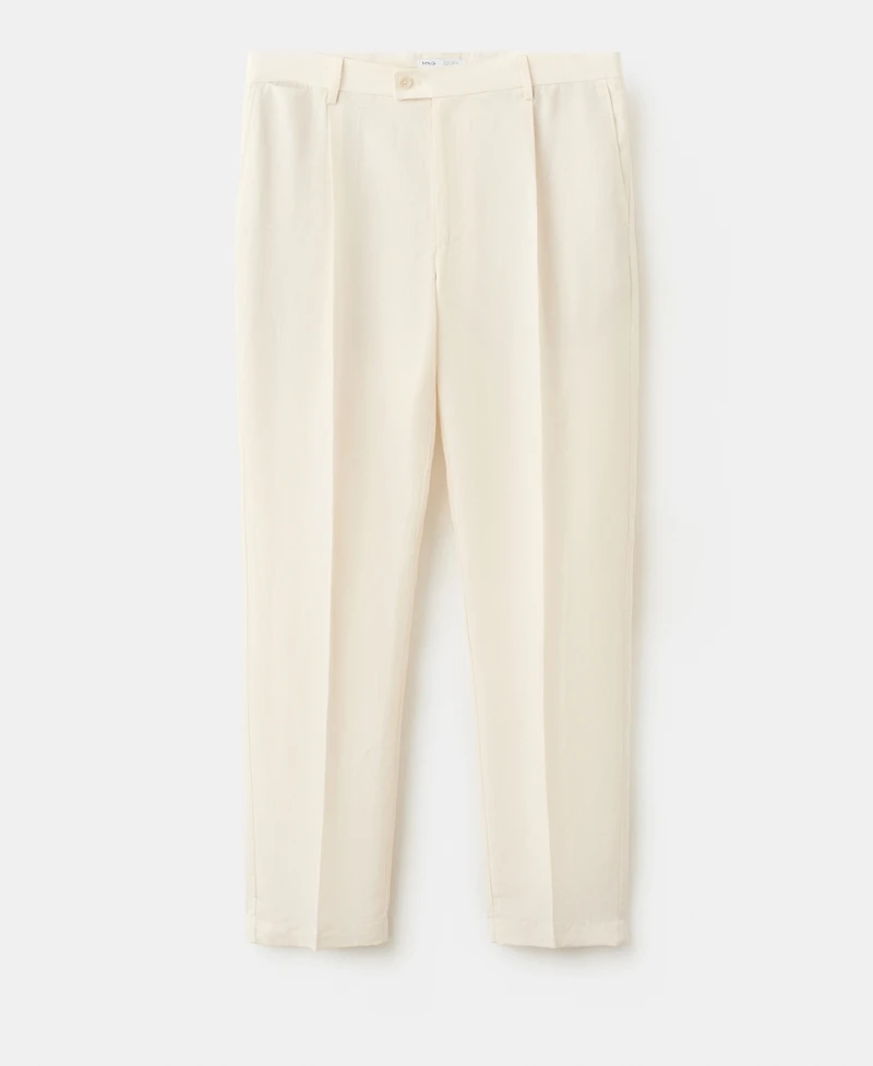 Mango Men's Regular-Fit Lyocell-Linen-Blend Pants