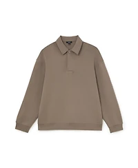 Reiss Men's Brooks Premium Interlock Relaxed Polo Sweatshirt