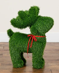 Nearly Natural 2' Ultraviolet Resistant Artificial Christmas Grass Garden Plush Topiary Reindeer Indoor And Outdoor