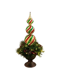 Nearly Natural 3' Pre-Lit Artificial Christmas Finial Ornament