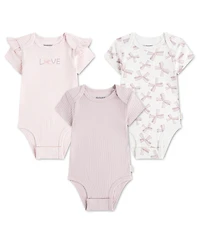 Huggies Baby Girls' Babywear Short-Sleeve Bodysuits, 3-Pack