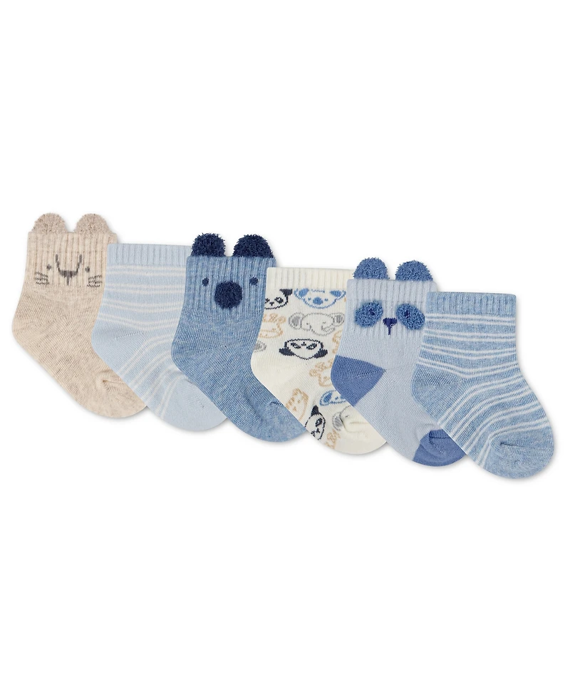 Huggies Baby Boys' 1M-4T Babywear Quarter Socks, 6-Pack