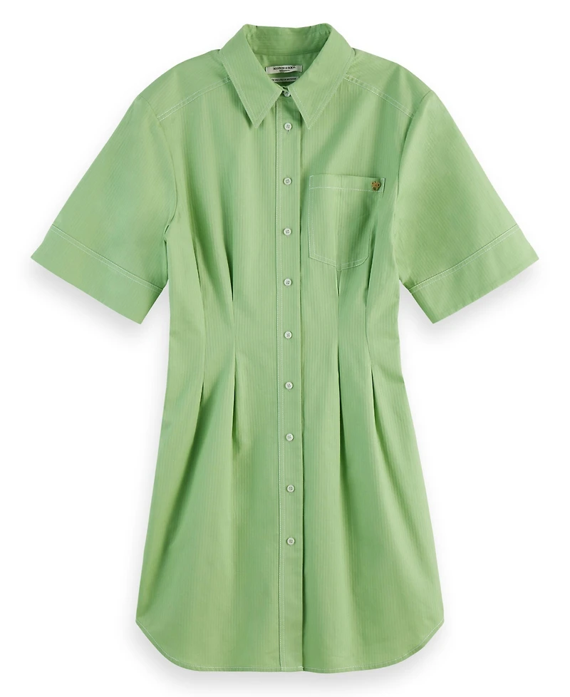 Scotch & Soda Women's Structured Stripe Mini Shirt Dress