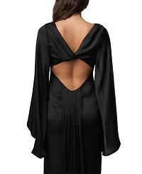Jluxlabel Women's Soft Current Bell-Sleeve Cutout-Back Maxi Dress