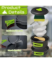 Piscifun 7 Piece Camping Cookware Set Lightweight Portable Outdoor Cooking Kit For Hiking Picnic