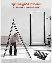 Mecale Yoga Swing Stand Frame, 440.9 lb Capacity, Triangular Aerial Rig with Eva Foam, 4-Level Horizontal and 6-Level Vertical Adjustment