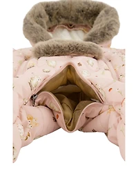 Deux par Baby Girl (3m- 18m) One Piece Snowsuit Adapted for Car Seats Animal Print