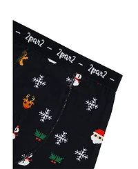 Deux par Little and Big Boy (6-12)Boxer Pack Of 3 Holiday Prints