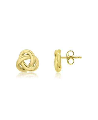 The Lovery Classic Love Knot Stud Earrings 14K Gold-Plated Sterling Silver