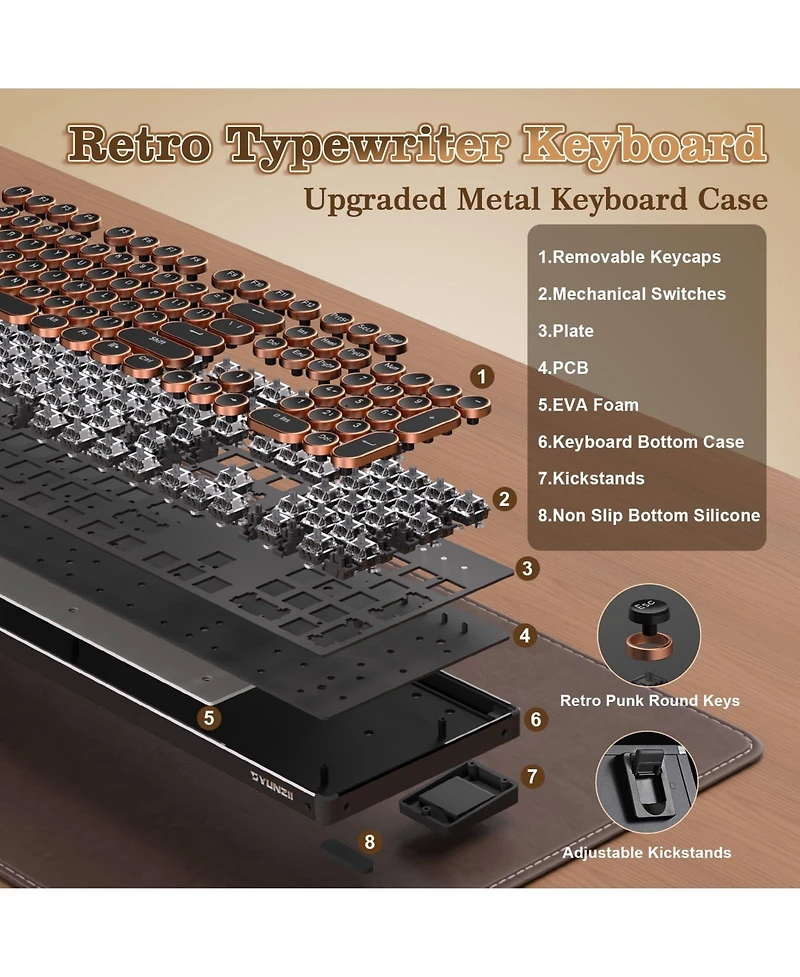 Lisen Onyx Tactile QL108 Pbt Mechanical Keycap Set, Compatible with Windows and Mac
