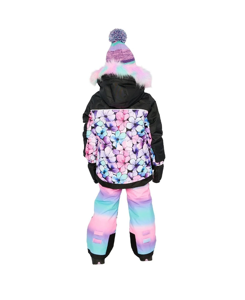 Deux par Little and Big Girl (6-14) Two Piece Play Snowsuit Floral Print with Gradient Pants