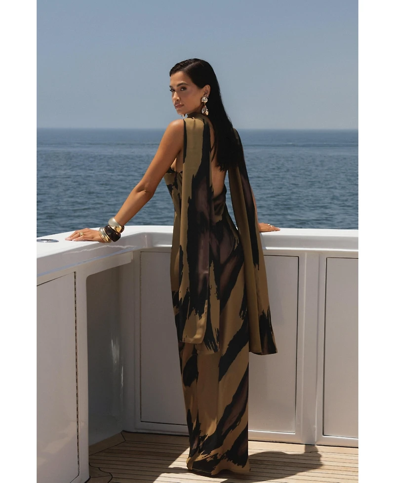 Jluxlabel Women's Dusk Infinite Journey Maxi Dress, Open-Back, Cowl-Neck