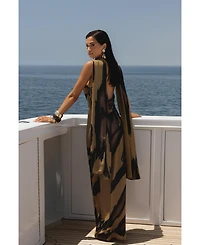 Jluxlabel Women's Dusk Infinite Journey Maxi Dress, Open-Back, Cowl-Neck