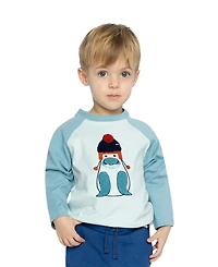 Deux par Deux Toddler Boys (2T-5T) Long Sleeve Raglan Cotton T-Shirt Very Pale Turquoise