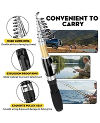 Aofar 22.1m/6.89feet Fishing Rod Reel Combo Collapsible Travel Kit