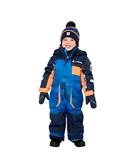 Deux par Big Boys (6-14) One Piece Play Snowsuit Blue with Stripes