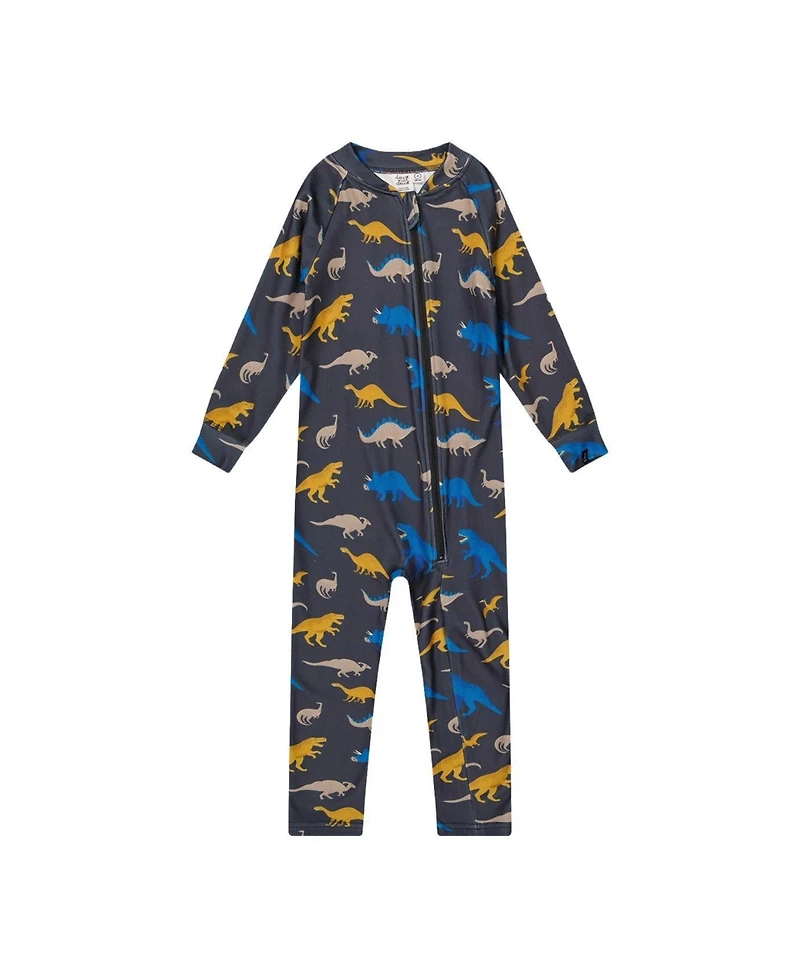 Deux par Little and Big Boy (6-14) One Piece Thermal Underwear Dinosaur Print