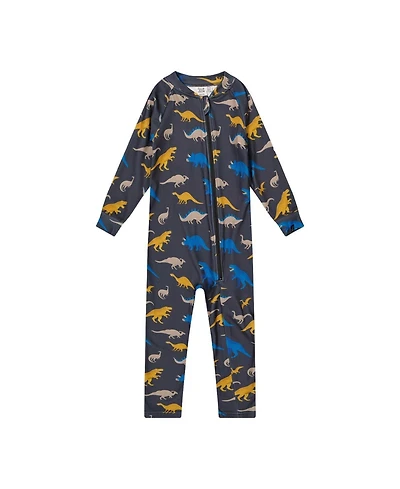 Deux par Little and Big Boy (6-14) One Piece Thermal Underwear Dinosaur Print